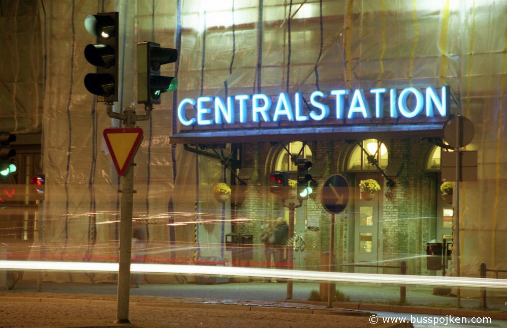 Outside the central station a rainy night in October 2005.