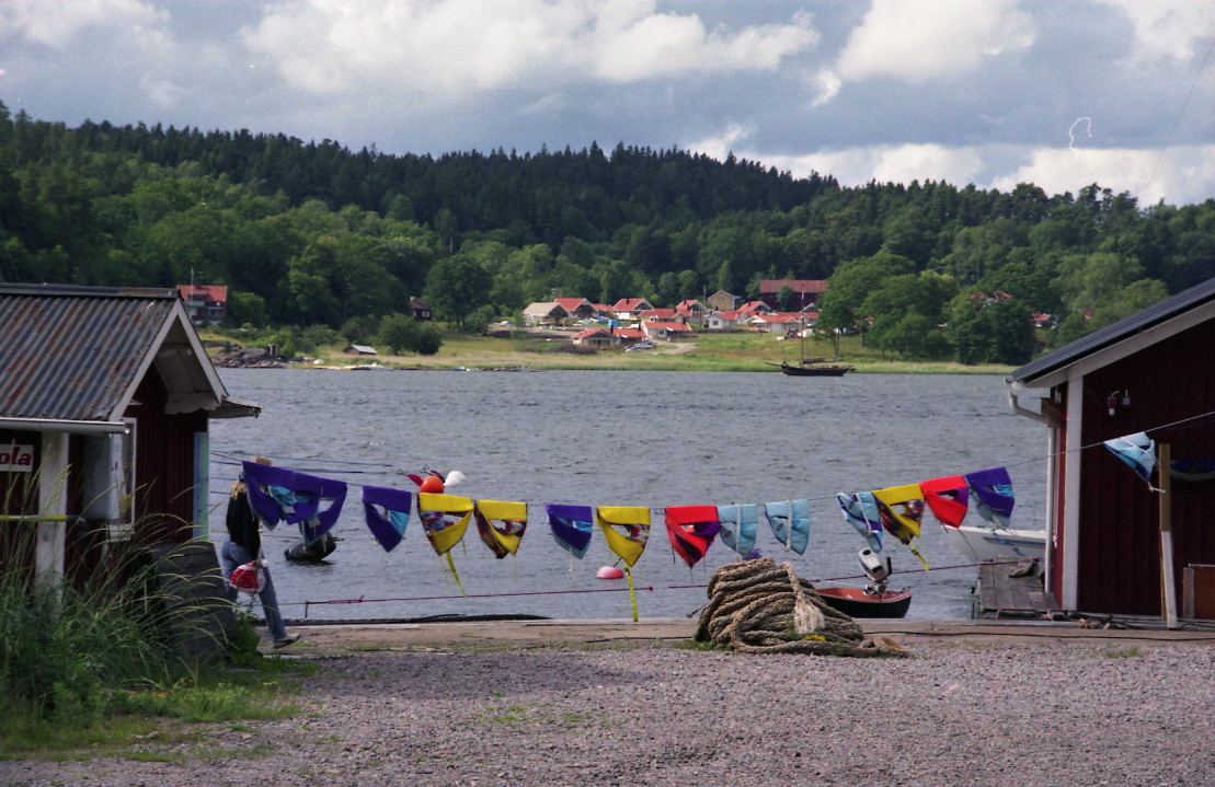 Ljungskile, life wests on a clothesline.